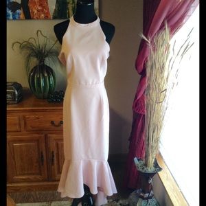 Pink AUDREY mermaid fit‎ ruffle prom party long dress